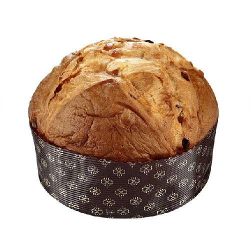 PANETTONE ARTIZANAL TRADIZIONALE LA PERLA cu stafide și coji de citrice confiate. Produs de cofetarie artizanal copt si dospit natural.